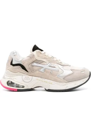 Premiata Sharky logo-embossed leather sneakers