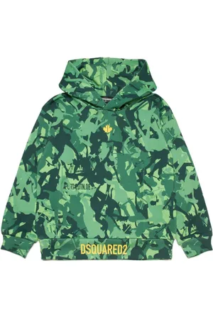 Dsquared2 Logo-print camouflage cotton hoodie