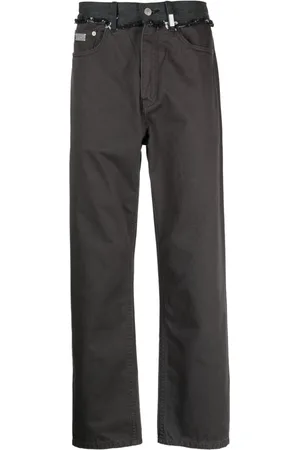 Izzue Frayed low-rise straight-leg trousers