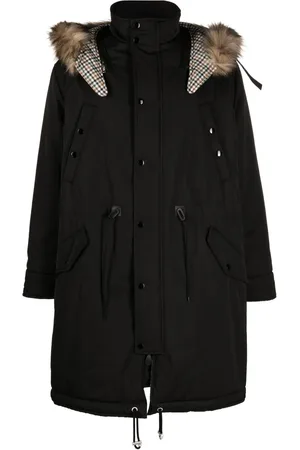 Kenzo Faux-fur-detailed hooded coat