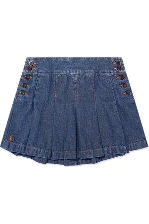 Ralph Lauren Pleated denim skirt