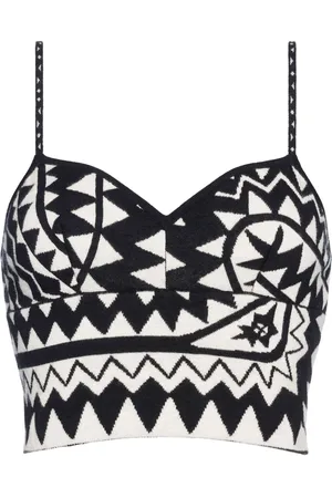 ERES Minnesota geometric-jacquard crop top