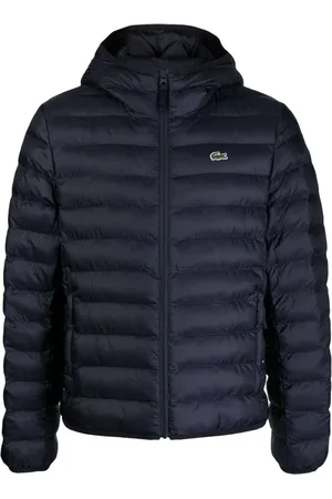 Lacoste Men's Reversible Colorblock Accent Down Jacket - 44 - Xs In Blue