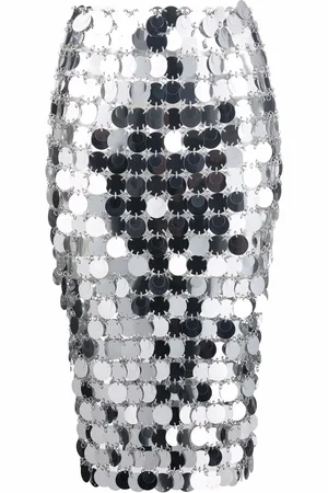 Paco rabanne Mirror-effect sequin midi skirt