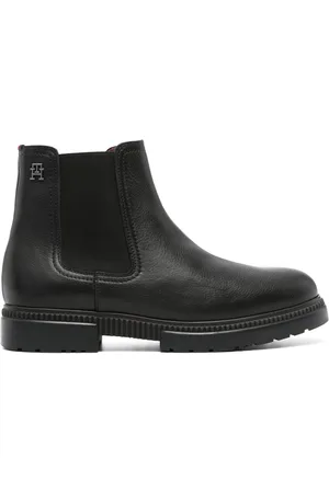 Tommy Hilfiger Monogram-plaque leather ankle boots