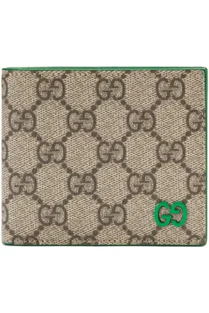 Brown Gucci GG Supreme Bee Wallet