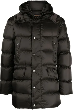 MOORER Stand-up collar padded-design coat