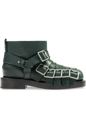 Burberry Strap-detail leather ankle boots