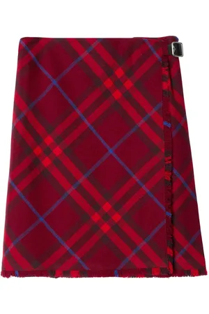 Burberry A-line Monogram Stripe Print Silk Skirt