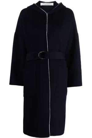 Serafini Hooded belted wool coat