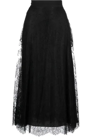 Elie saab Floral-lace midi skirt