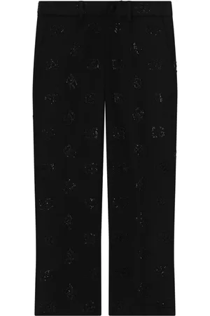 Dolce & Gabbana Logo-print wool blend trousers