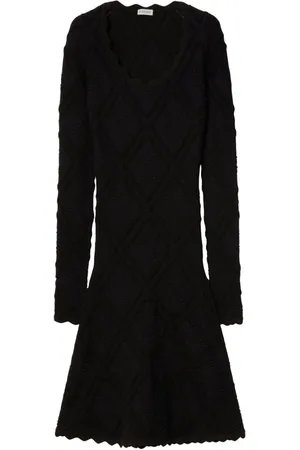 Burberry Aran long-sleeve knitted dress