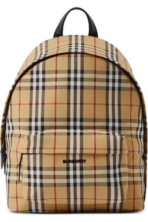 Burberry Logo-plaque check-print backpack