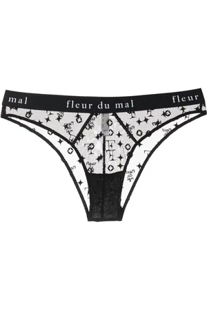 FLEUR DU MAL Monogram-embroidered cheeky briefs