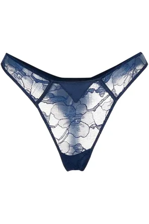 FLEUR DU MAL Magnolia lace thong