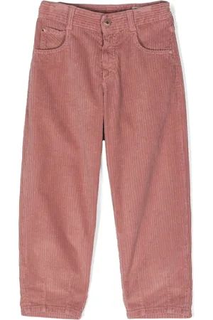 Brunello Cucinelli Logo-patch corduroy straight-leg trousers