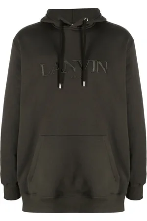 Lanvin Logo-embroidered cotton hoodie