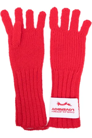 Charles Jeffrey Loverboy Logo-patch knitted gloves