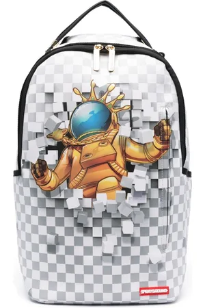 Sprayground Kid 3D Graffiti Faux-Leather Backpack - Brown