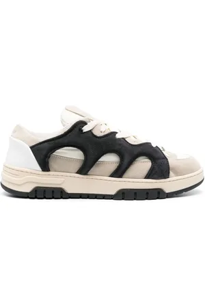 PAURA Two-tone panelled suede sneakers