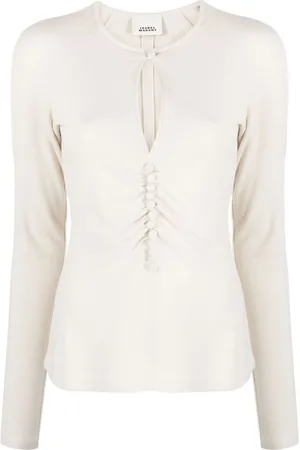 Isabel Marant Keyhole-neck long-sleeve blouse