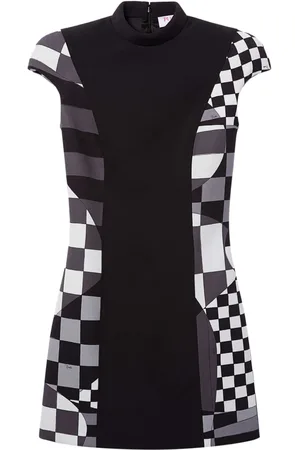Puccini Giardino-panel mock-neck minidress