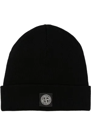 Stone Island Ribbed-knit logo-patch beanie