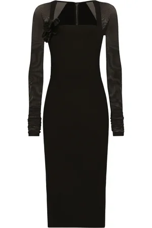 Dolce & Gabbana Tulle-sleeve midi dress