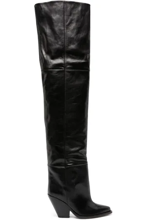 Isabel Marant 88mm pointed-toe leather knee boots