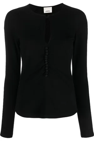 Isabel Marant Keyhole-neck long-sleeve blouse