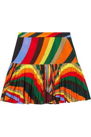 Dua Lipa Printed Pleated Twill Skirt