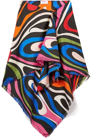 Puccini Marmo-print silk sarong skirt