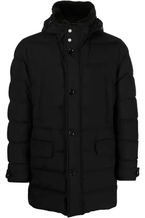 MOORER Shearling-collar padded coat