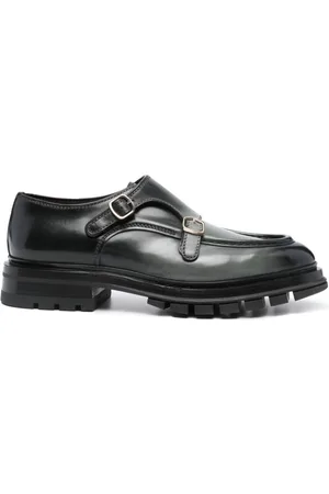 santoni Double-buckle leather loafers