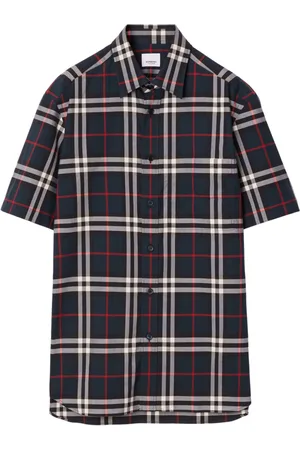 Burberry 'Somerton' Short Sleeve Check Stretch Cotton Shirt