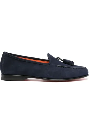santoni Tassel-detail suede loafers