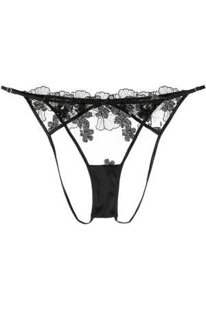 FLEUR DU MAL Sequin Violet embroidered ouvert panty