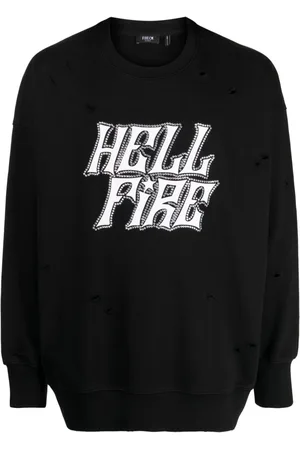 FIVE CM Rhinestone-embellished distressed cotton sweatshirt