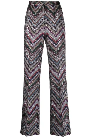 Missoni zigzag-print high-waisted trousers - Purple