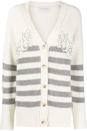 Ermanno Firenze Stripe-pattern V-neck cardigan