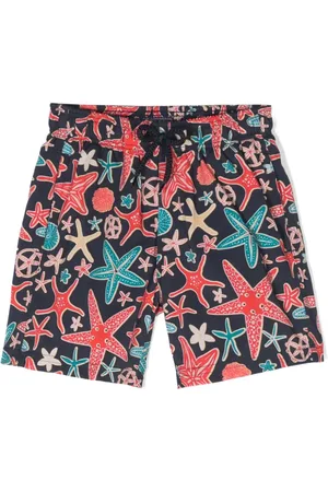 Vilebrequin Kids logo-patch starfish-print Swimming Shorts - Farfetch