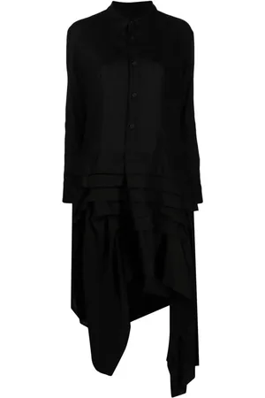 YOHJI YAMAMOTO Asymmetric ruffled midi shirtdress