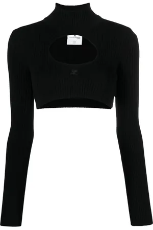 Courrèges Logo-embroidered cut-out jumper
