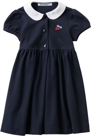 Familiar Bow-appliqué piqué dress