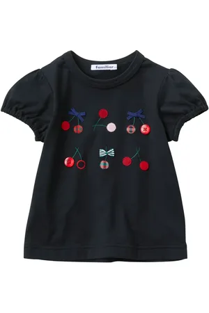 Familiar Cherry-appliqué cotton T-shirt