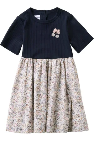 Familiar Bow-detail botanical-print dress