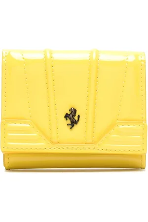 Ferrari Glossy patent leather zipper wallet Unisex