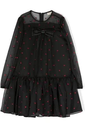 Twin-Set Heart-pattern long-sleeved dress