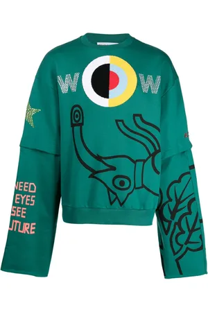 WALTER VAN BEIRENDONCK Target-appliqué cotton sweatshirt
